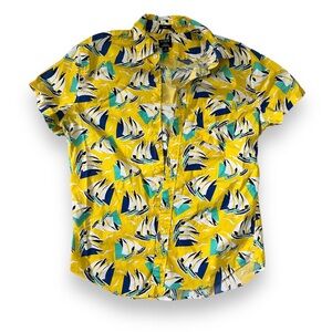 J crew flex washed with stretch cotton sailboat pattern size M